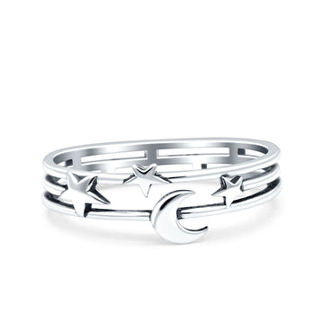 Moon And Star Ring